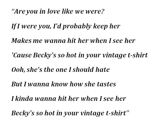 FLETCHER, "Becky's So Hot" Lyrics
