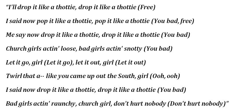 Lyrics to Beyonce's "Church Girl"