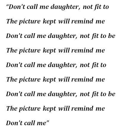 Lyrics of Pearl Jam's "Daughter"