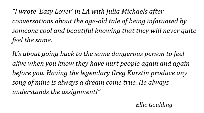 Ellie Goulding talks about "Easy Lover"