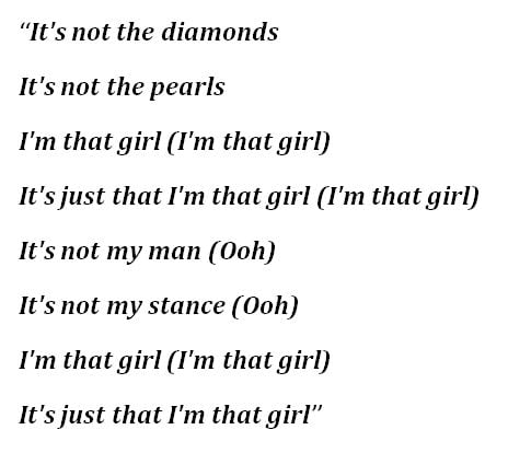 Beyonce's "I'm That Girl" Lyrics