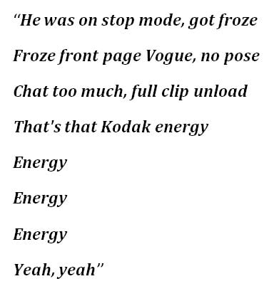 Lyrics of Beyoncé's "Energy"