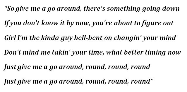 Lyrics to Kane Brown's "Go Around" 