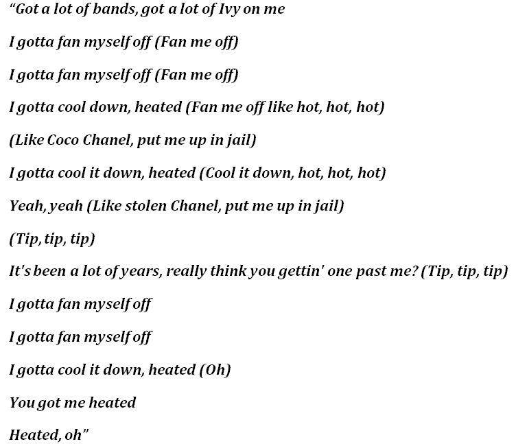 Lyrics to Beyonce's "Heated"