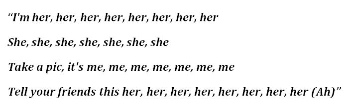Lyrics to Megan Thee Stallion's "Her"