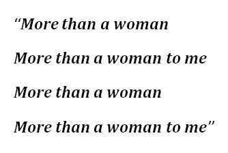 Bee Gees, "More Than a Woman" Lyrics