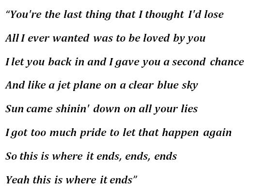Bailey Zimmerman's "Where It Ends" Lyrics