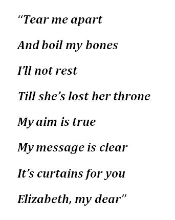 The Stone Roses, "Elizabeth My Dear" Lyrics