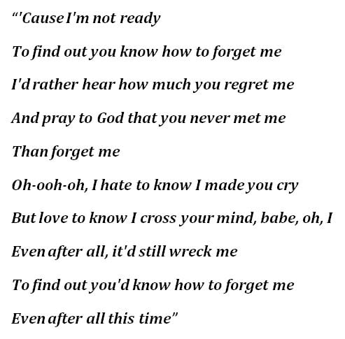 Lewis Capaldi's "Forget Me" Lyrics