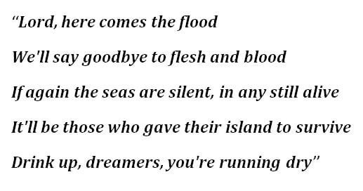 Peter Gabriel, "Here Comes the Flood" Lyrics
