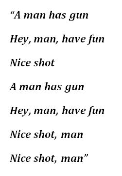 Filter, "Hey Man Nice Shot" Lyrics