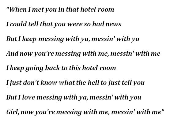 Lyrics to Montell Fish's "Hotel" 