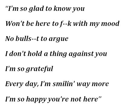 Lyrics to Jeremy Zucker's "I'm So Happy"
