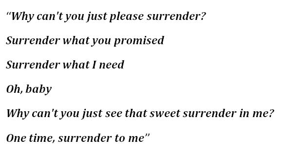 Lyrics of Godsmack's "Surrender" 