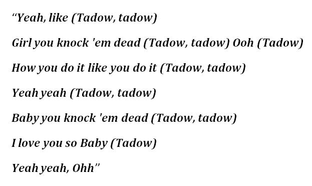 Lyrics to FKJ and Masego's "Tadow"