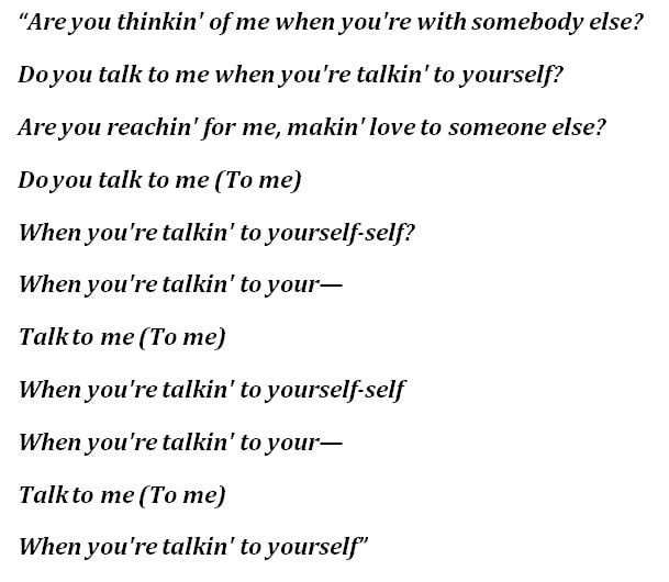 Carly Rae Jepsen, "Talking To Yourself" Lyrics