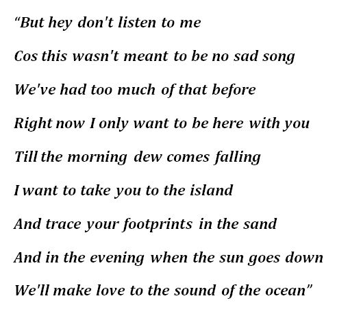 Lyrics of Paul Brady's "The Island"
