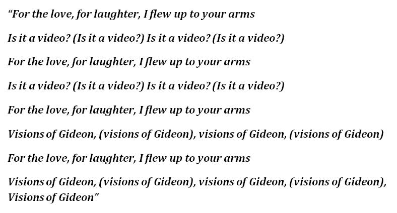Sufjan Stevens, "Visions of Gideon" Lyrics