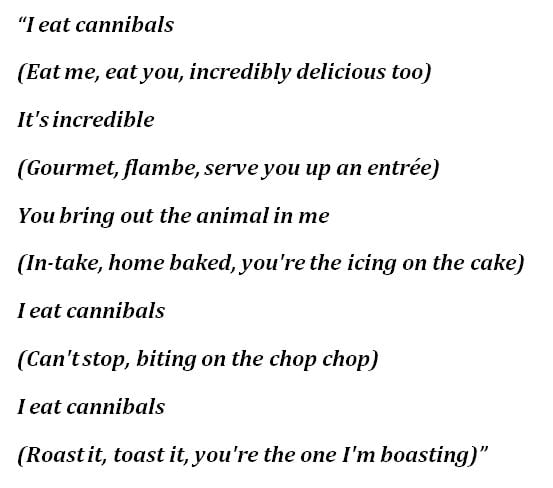 Toto Coelo, "I Eat Cannibals" Lyrics