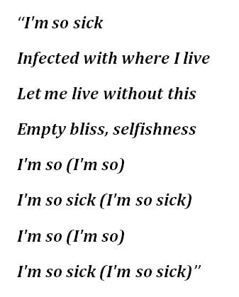 Lyrics to Flyleaf's "I'm So Sick"