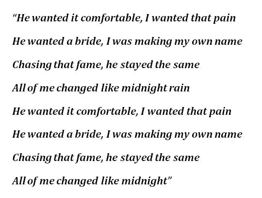 Taylor Swift's "Midnight Rain" Lyrics