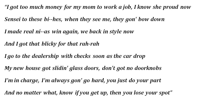 Lyrics of Lil Baby's "Real Spill"