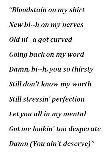 lyrics for SZA's "Shirt"