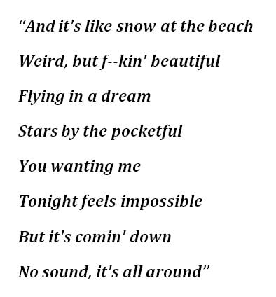 "Snow On The Beach" Lyrics