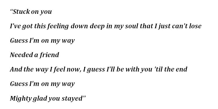 Lionel Richie's "Stuck On You" Lyrics