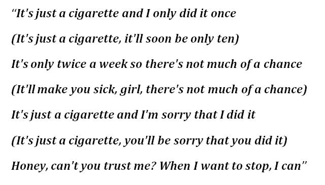 Princess Chelsea, "The Cigarette Duet" Lyrics