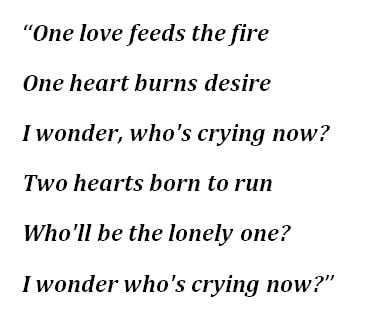 journey song who's crying now lyrics