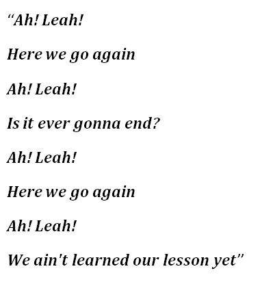 Lyrics for Donnie Iris' "Ah! Leah!"