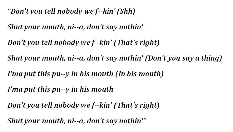 Saweetie, "Don't Say Nothin'" Lyrics