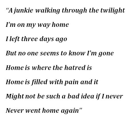 "Home is Where the Hatred is" Lyrics