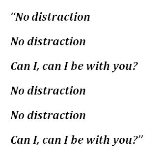 Lyrics to Beck's "No Distraction"  