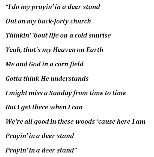 "Prayin' in a Deer Stand" Lyrics