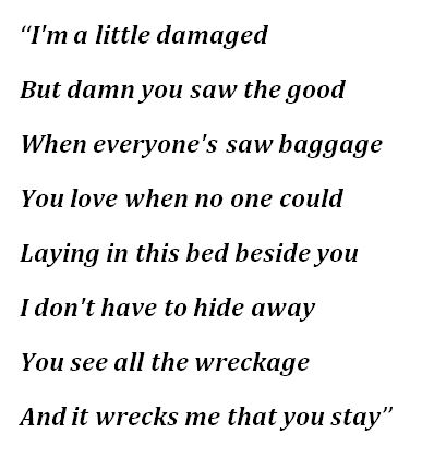 Lyrics to Nate Smith's "Wreckage" 