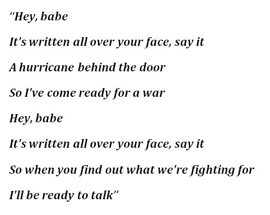 "Written All Over Your Face" Lyrics