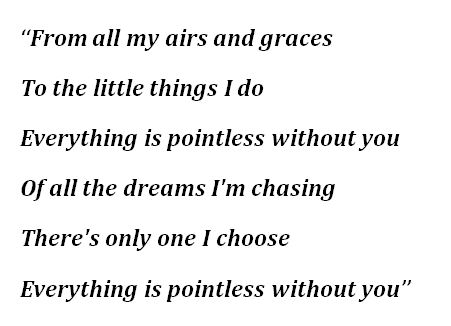 Lyrics for Lewis Capaldi's "Pointless"