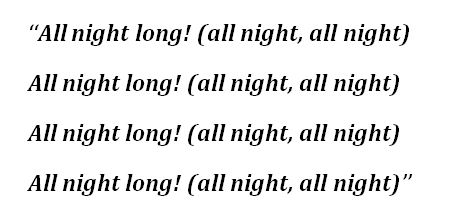 "All Night Long (All Night)" Lyrics