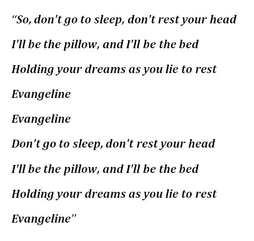 Stephen Sanchez's "Evangeline" Lyrics