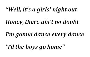 Lyrics for The Judds' "Girls Night Out"
