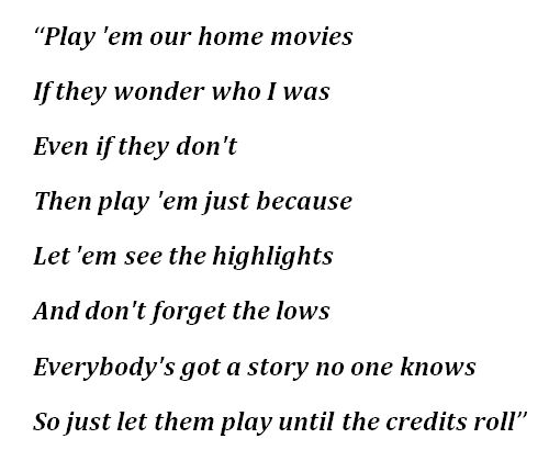 Lyrics to "Home Movies"