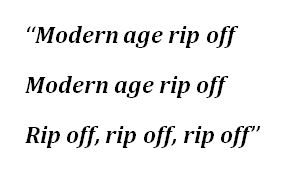 Iggy Pop's "Modern Day Ripoff" Lyrics