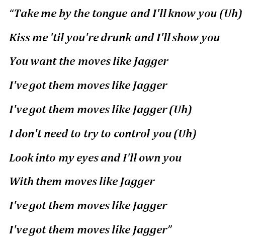 "Moves Like Jagger" Lyrics 