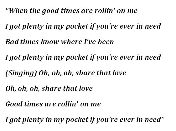 Lukas Graham's "Share That Love" Lyrics