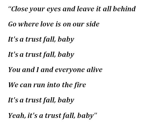 Lyrics to "TRUSTFALL" by Pink
