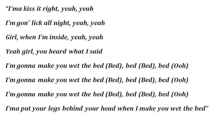 Lyrics to Chris Brown's "Wet the Bed"