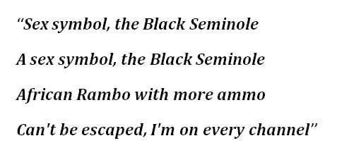 "the BLACK seminole." Lyrics
