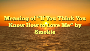 Meaning of “If You Think You Know How to Love Me” by Smokie